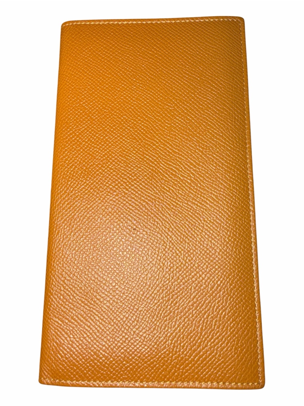 BVLGARI Grained Calfskin Leather Long Coat Wallet / Passport Holder – Brown